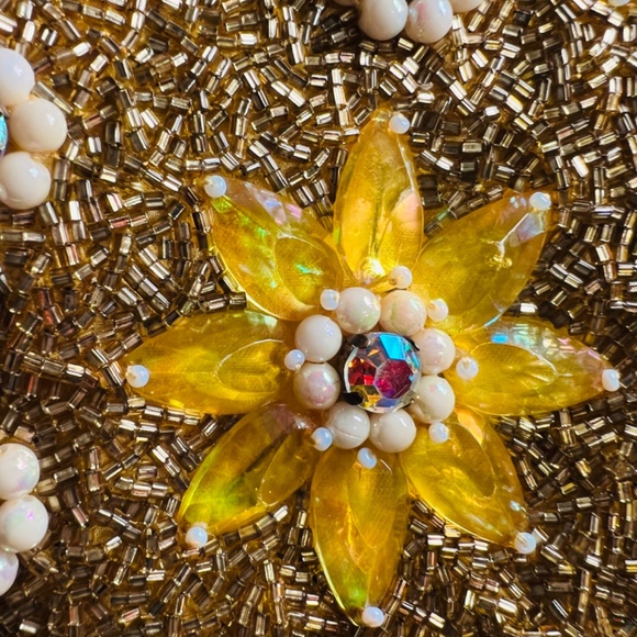 Vintage Hollywood Glam Purse, Bridal Wedding, Party, Beaded Sequins Rhinestones - Picture 3 of 9